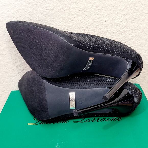 Lauren Lorraine Womens Shoes Size 9 Black High Heels Pumps DORI NIB Pointed Toe - Picture 8 of 8